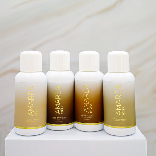 Amaréa spraytan Vloeistoffen Proefset – 4x100ml  (Krijg 100% terug als kortingswaarde bij je eerstvolgende orde!)
